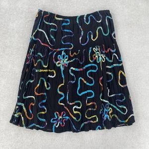 Lifestyle Midi‎ Skirt Womens Size Medium Black Art To Wear Boho
